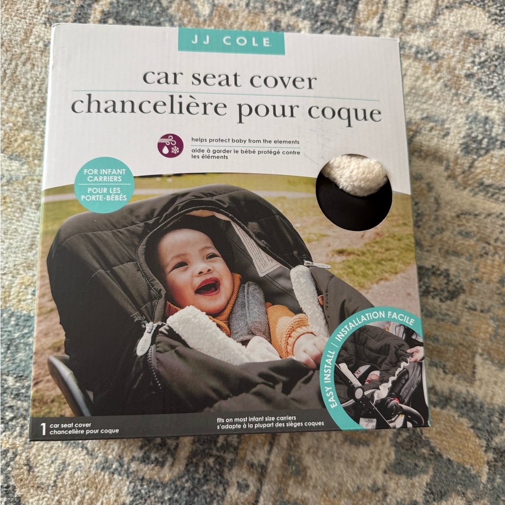 JJ Cole Black and Gray Car Seat Cover